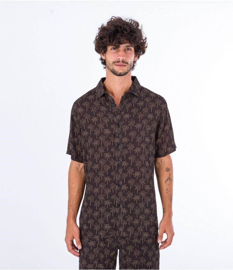 Hurley Shirt Korta Sleeve Coast Svarta | 81460AMIH