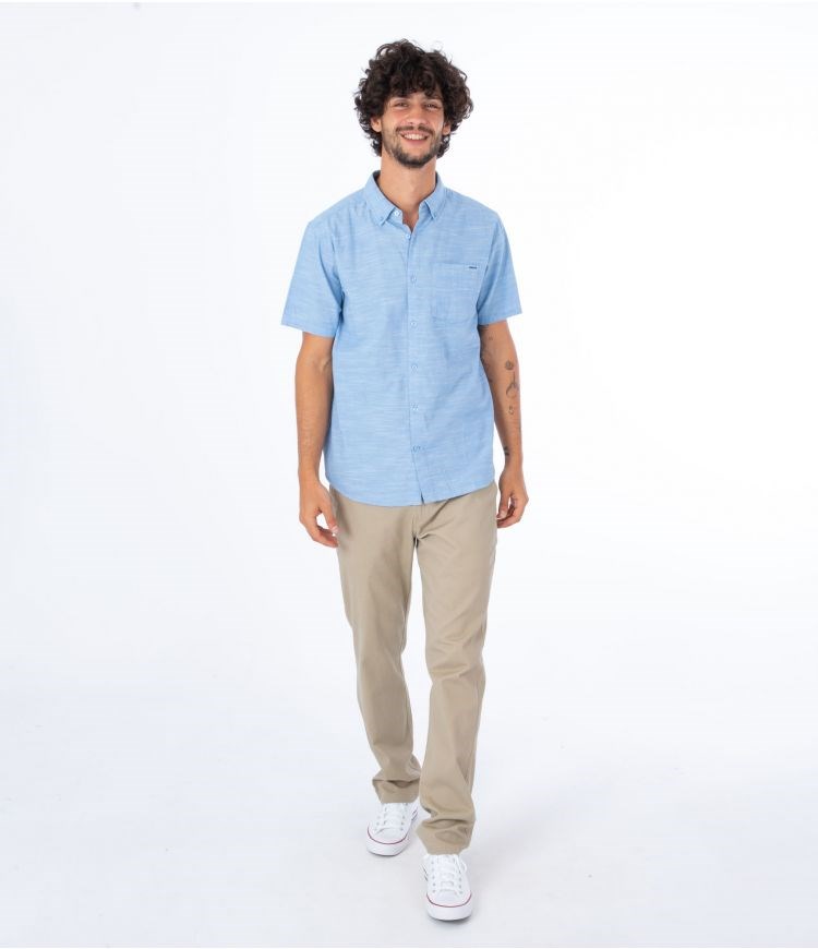 Hurley Shirt Korta Sleeve O&o Stretch Blå | 13526INOK