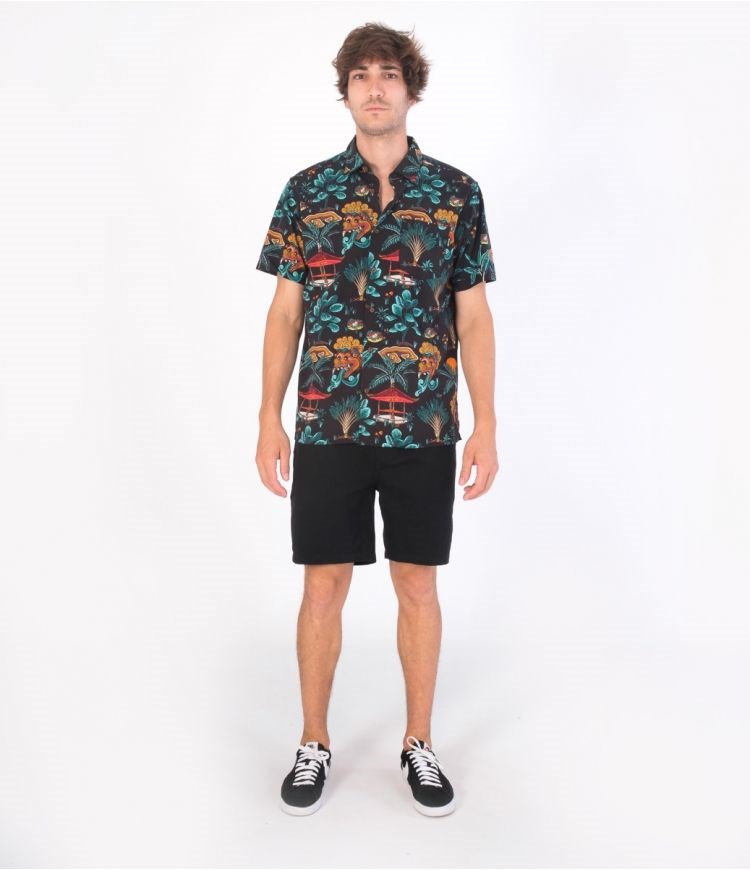 Hurley Shirt Korta Sleeve Rincon Svarta | 65109KOMA