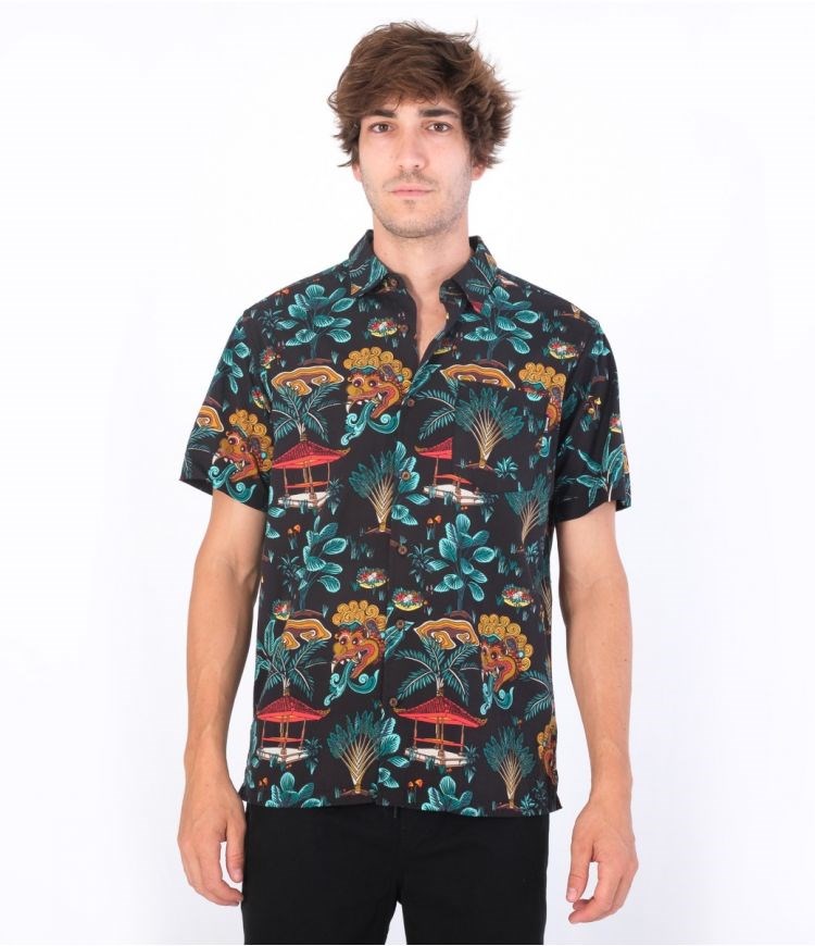 Hurley Shirt Korta Sleeve Rincon Svarta | 65109KOMA