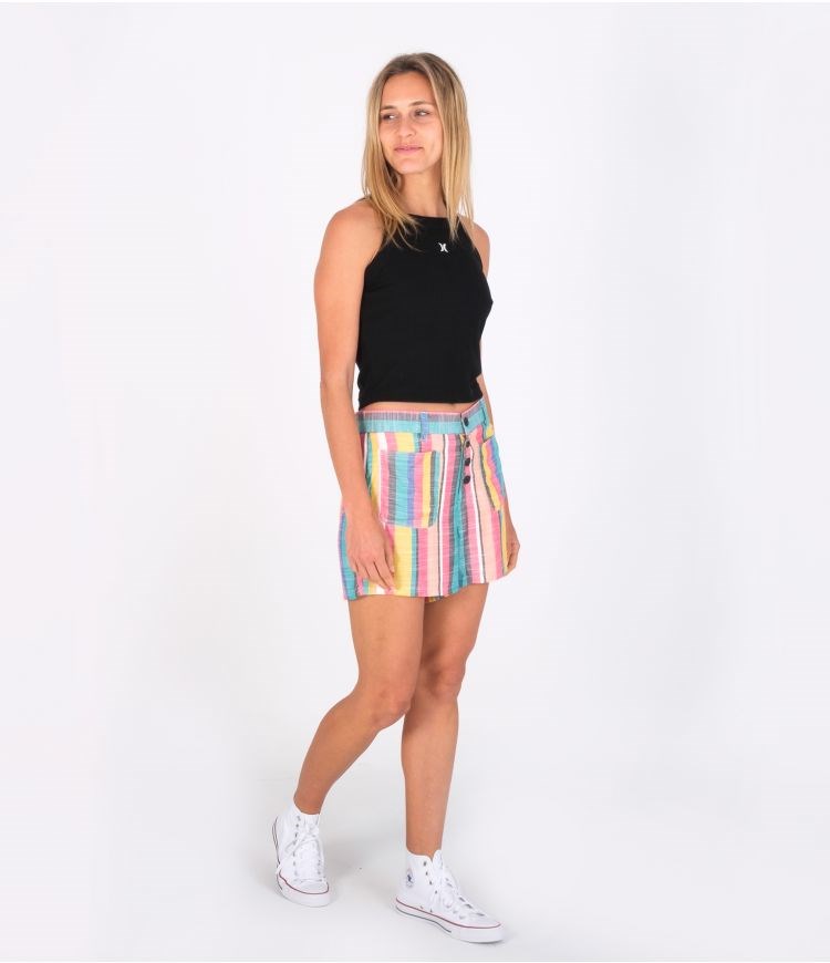 Hurley Shorts High Waisted Button Front Randig | 82709HQIW