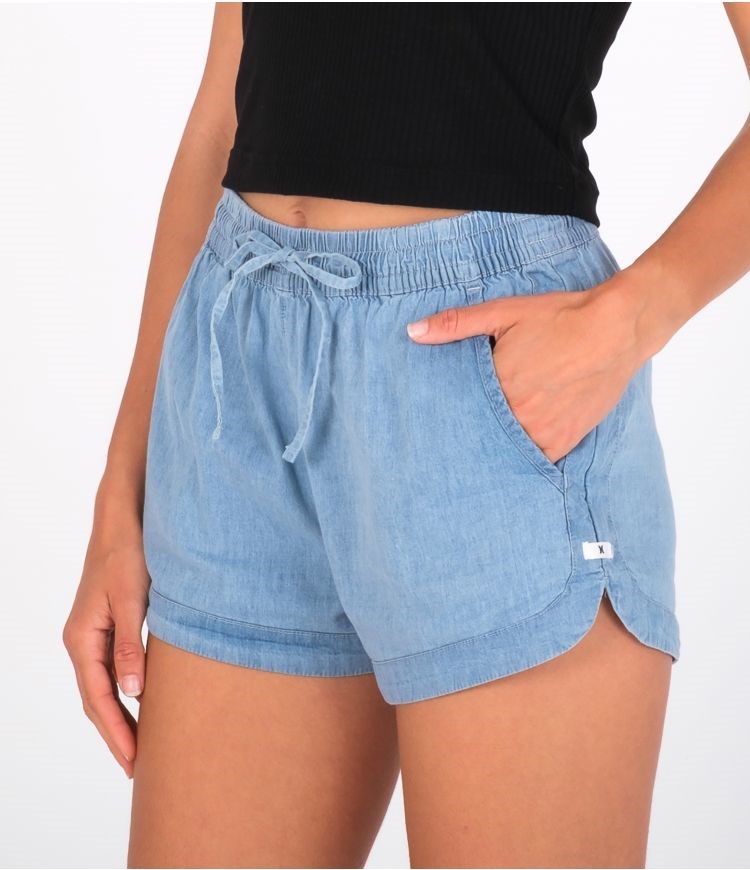 Hurley Shorts High Waisted Cindy Chambray New Age Bleach | 25473EPKF