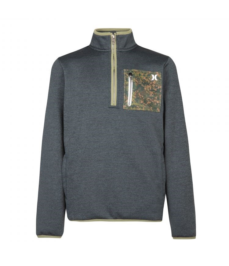 Hurley Sweatshirt 1/4 Zip Boy - H2o Dri Solar Mörkgrå | 07621ZQOL