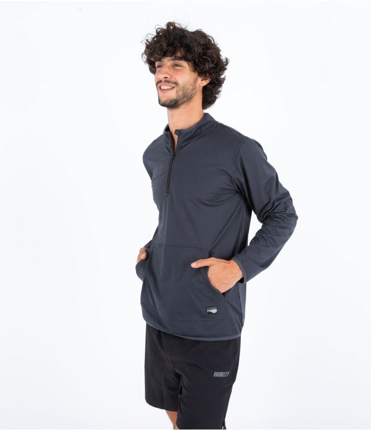 Hurley Sweatshirt 1/4 Zip Mesa Onshore Grå | 72916ZYRQ