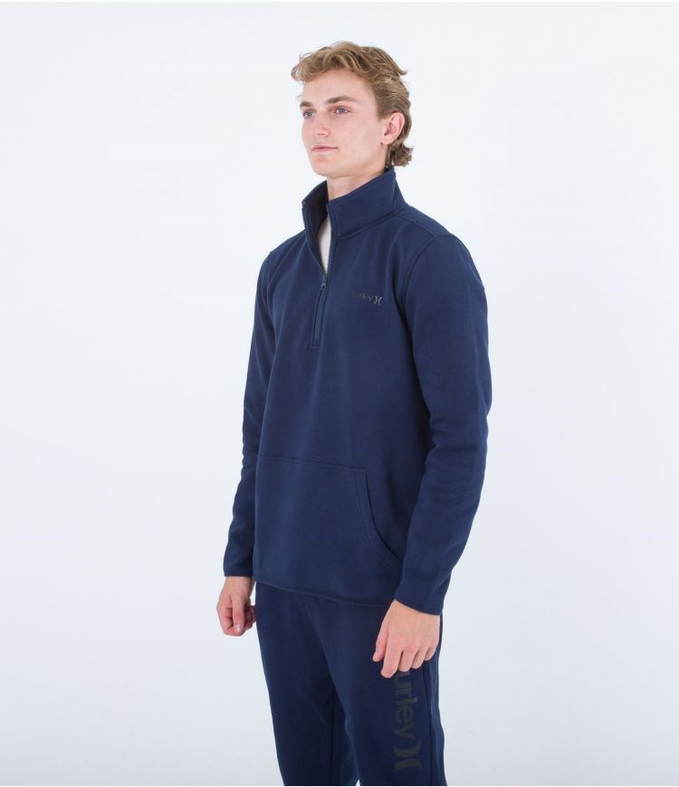 Hurley Sweatshirt 1/4 Zip One & Only Track Obsidian | 10765WNFY