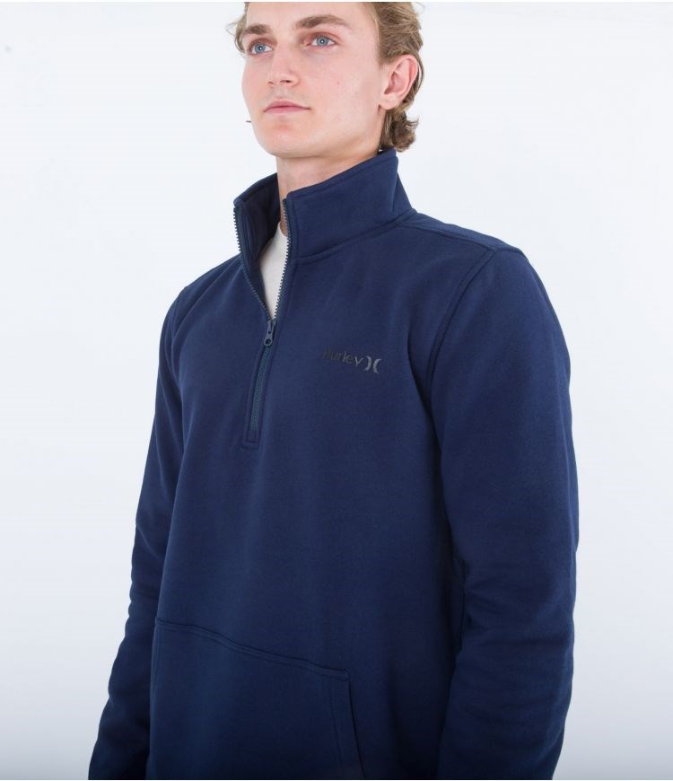 Hurley Sweatshirt 1/4 Zip One & Only Track Obsidian | 10765WNFY