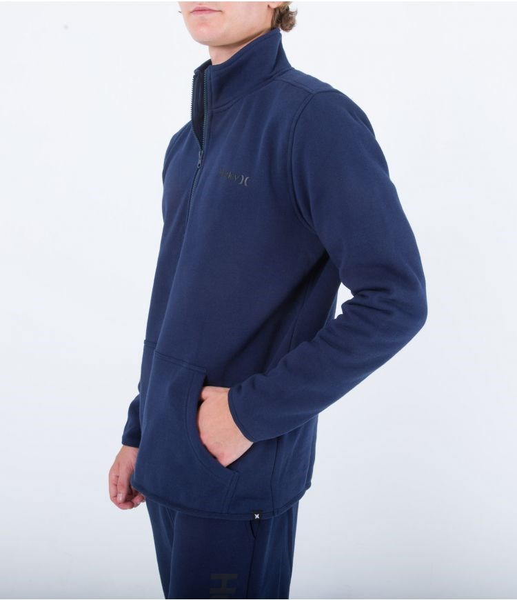 Hurley Sweatshirt 1/4 Zip One & Only Track Obsidian | 10765WNFY