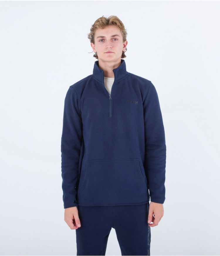 Hurley Sweatshirt 1/4 Zip One & Only Track Obsidian | 10765WNFY