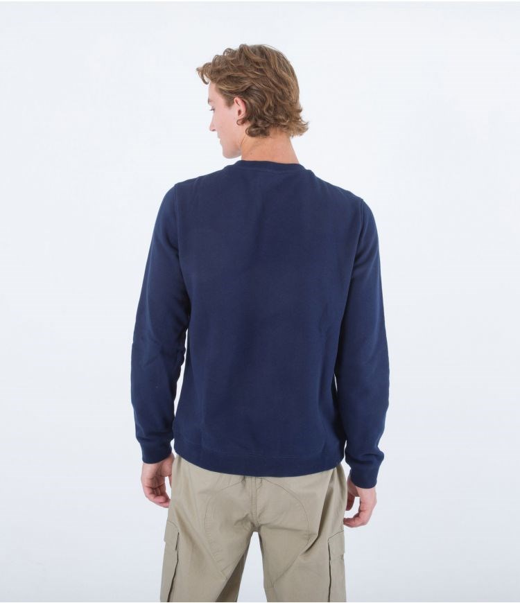 Hurley Sweatshirt Crew Neck Applique Obsidian | 40521OXUI