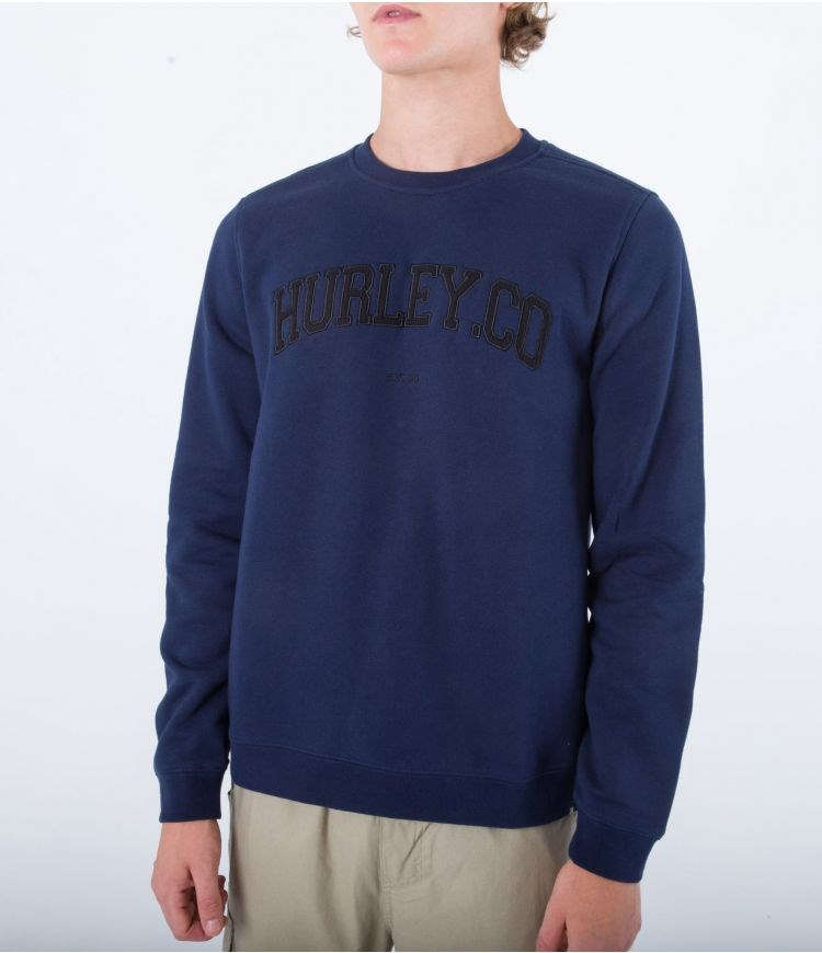 Hurley Sweatshirt Crew Neck Applique Obsidian | 40521OXUI