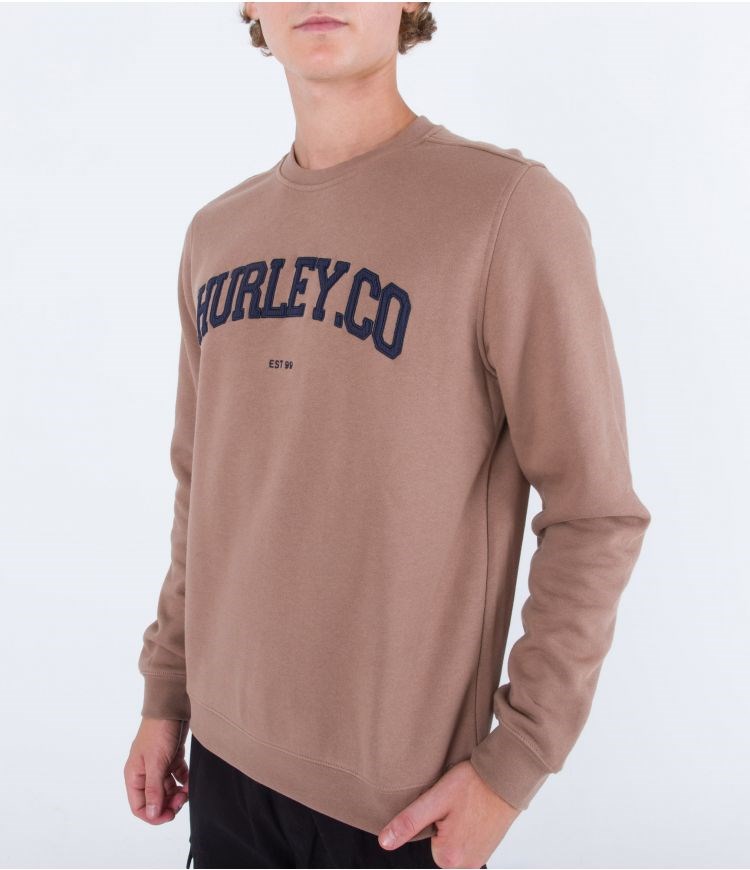 Hurley Sweatshirt Crew Neck Applique Taupe Haze | 56148HICY