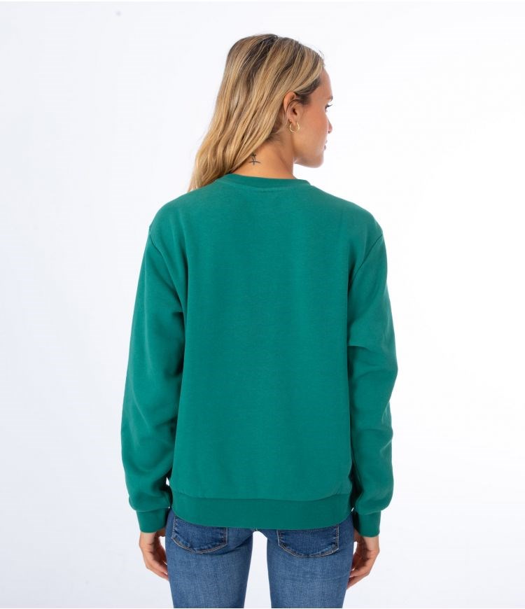 Hurley Sweatshirt Crew Neck Authentic Gröna | 65390DWZJ