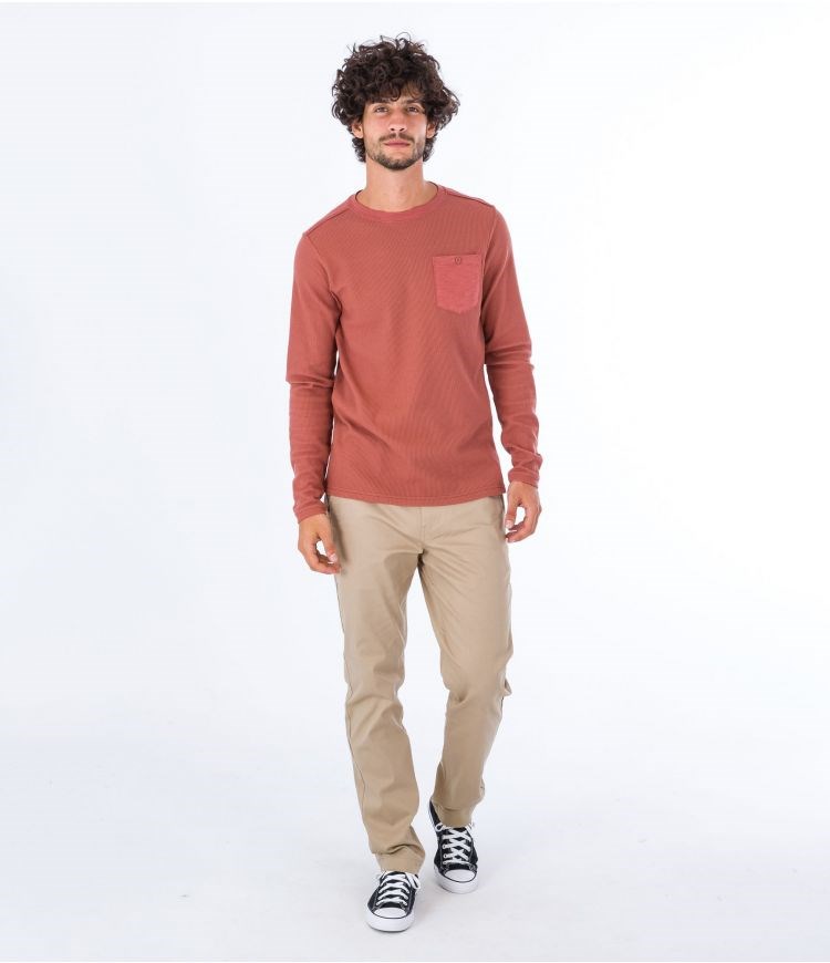 Hurley Sweatshirt Crew Neck Felton Thermal Crew Zion Rust | 56927VCDI