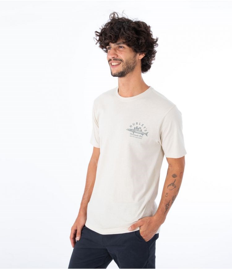 Hurley T-shirt Korta Sleeve Everyday Baracuda Bar Bone | 89246KEMA