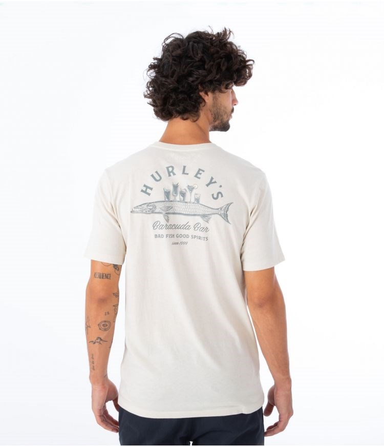 Hurley T-shirt Korta Sleeve Everyday Baracuda Bar Bone | 89246KEMA