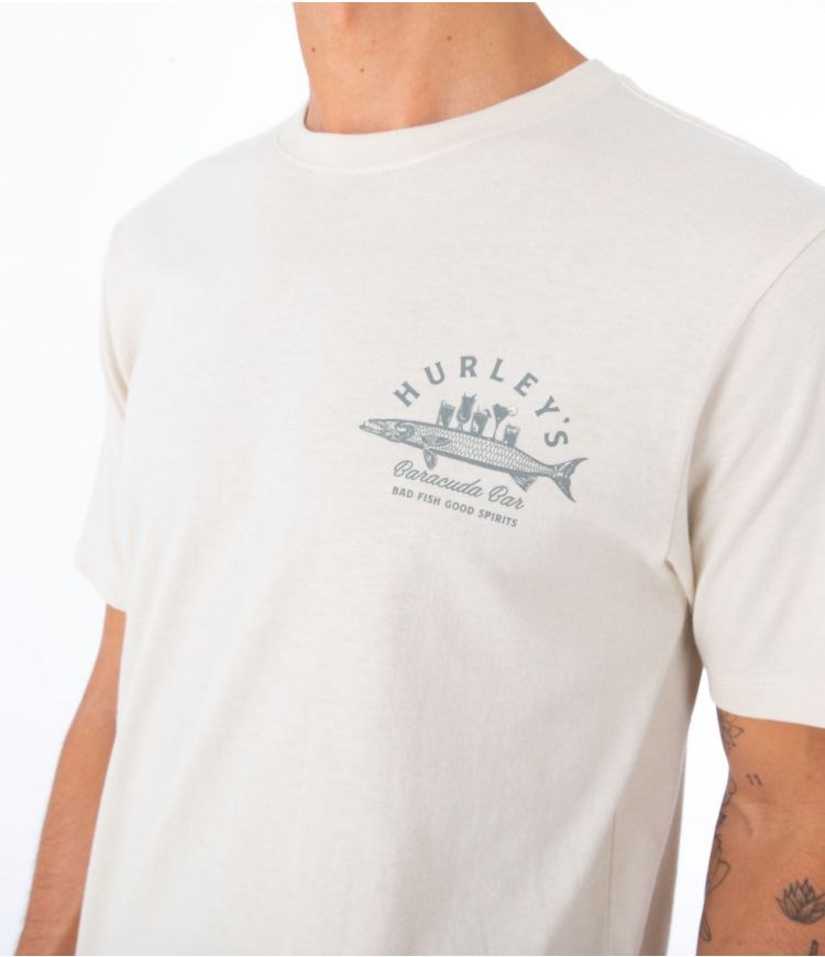 Hurley T-shirt Korta Sleeve Everyday Baracuda Bar Bone | 89246KEMA