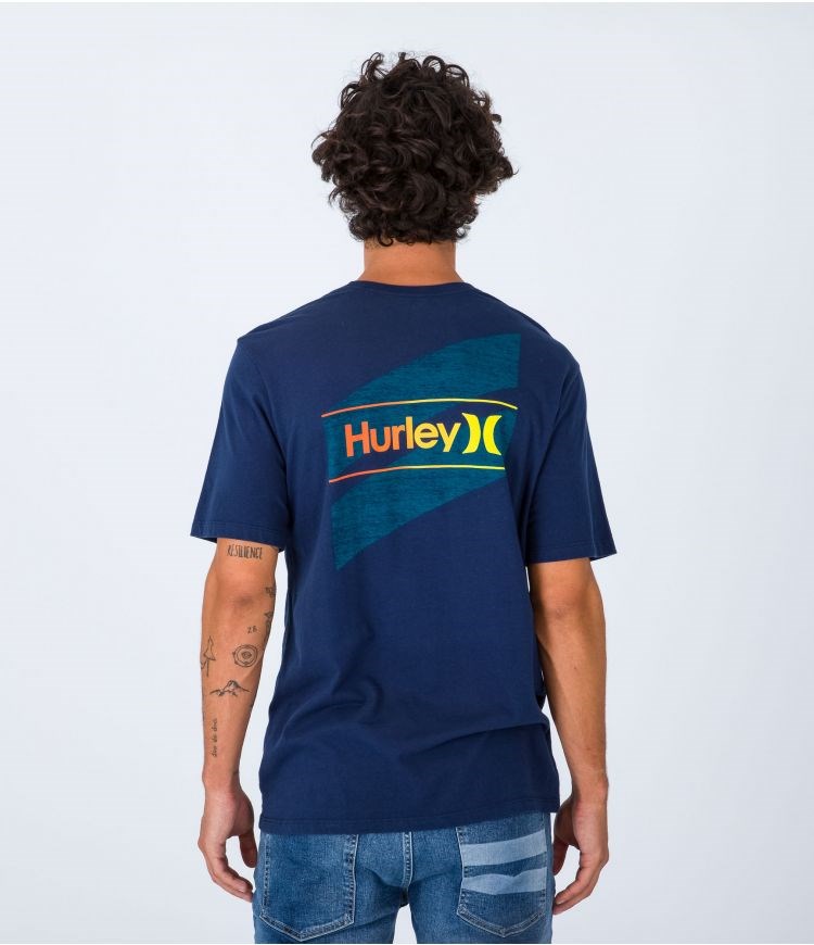 Hurley T-shirt Korta Sleeve Everyday O&o Slashed Blå | 69573XNQP