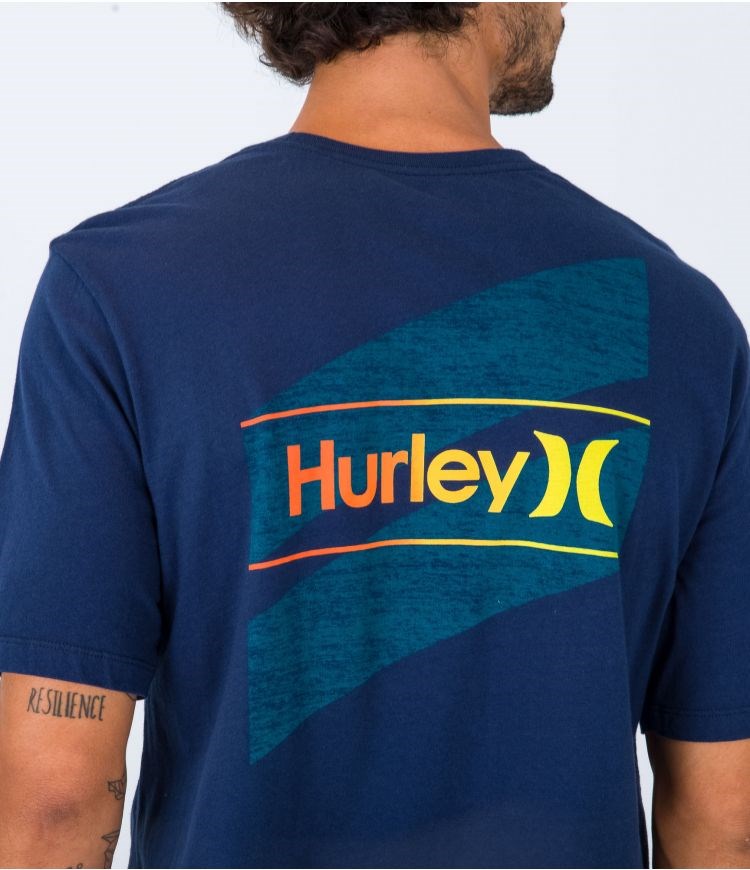 Hurley T-shirt Korta Sleeve Everyday O&o Slashed Blå | 69573XNQP