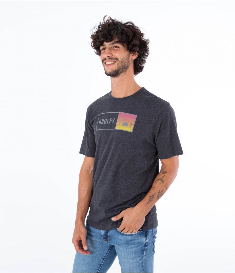 Hurley T-shirt Korta Sleeve Everyday Sunbox Svarta | 36980ZYJV