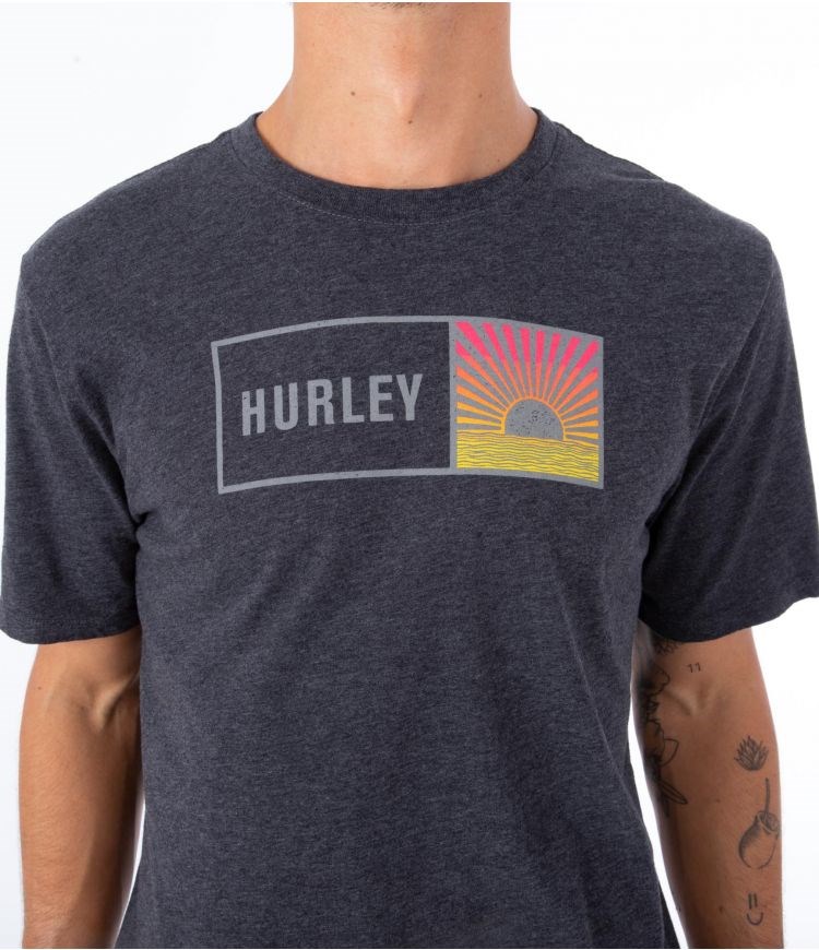 Hurley T-shirt Korta Sleeve Everyday Sunbox Svarta | 36980ZYJV