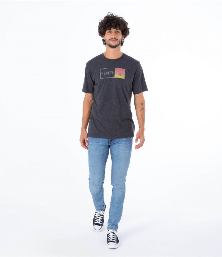 Hurley T-shirt Korta Sleeve Everyday Sunbox Svarta | 36980ZYJV