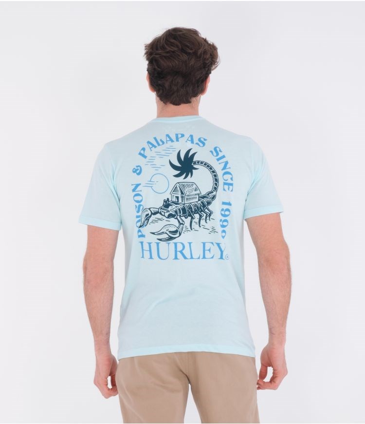 Hurley T-shirt Korta Sleeve Everyday Washed Poison + Palapas Teal Tinted Heather | 65032KOQD