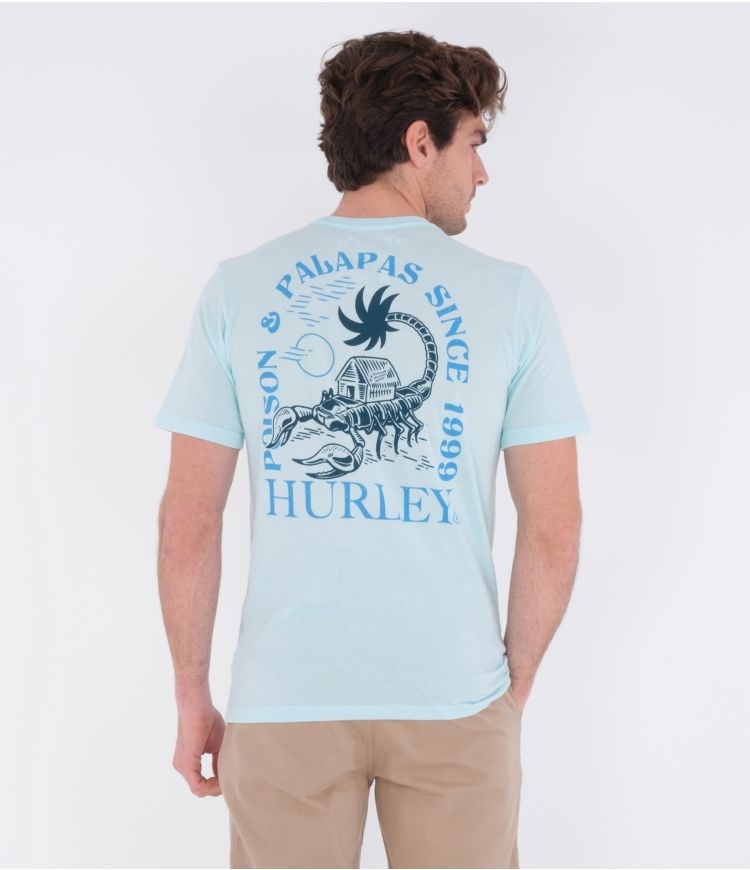 Hurley T-shirt Korta Sleeve Everyday Washed Poison + Palapas Teal Tinted Heather | 65032KOQD