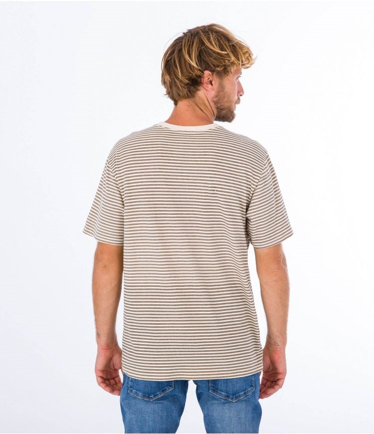 Hurley T-shirt Korta Sleeve H2o Dri Tonal Stripe Taupe Haze | 02586THFY