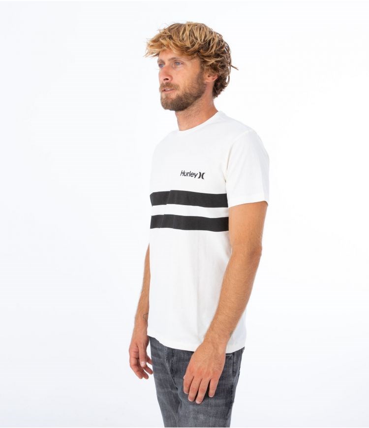 Hurley T-shirt Korta Sleeve Oceancare Block Party Marshmallow | 61735MZTF