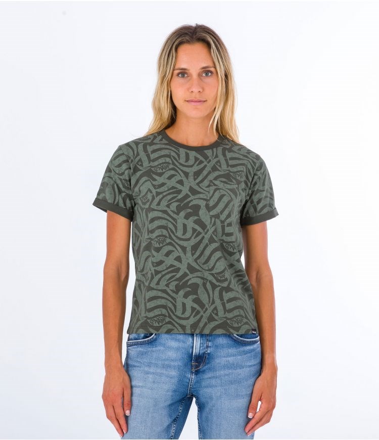 Hurley T-shirt Korta Sleeve Ocencare Full Print Olivgröna | 04359WSXK