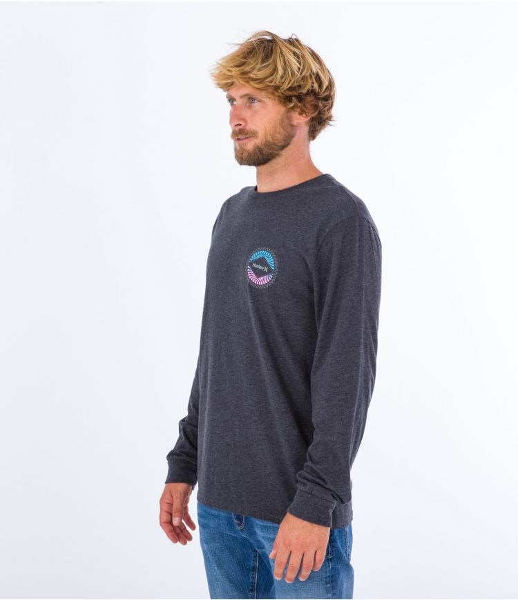 Hurley T-shirt Long Sleeve Everyday Circular Svarta | 47365XRKS