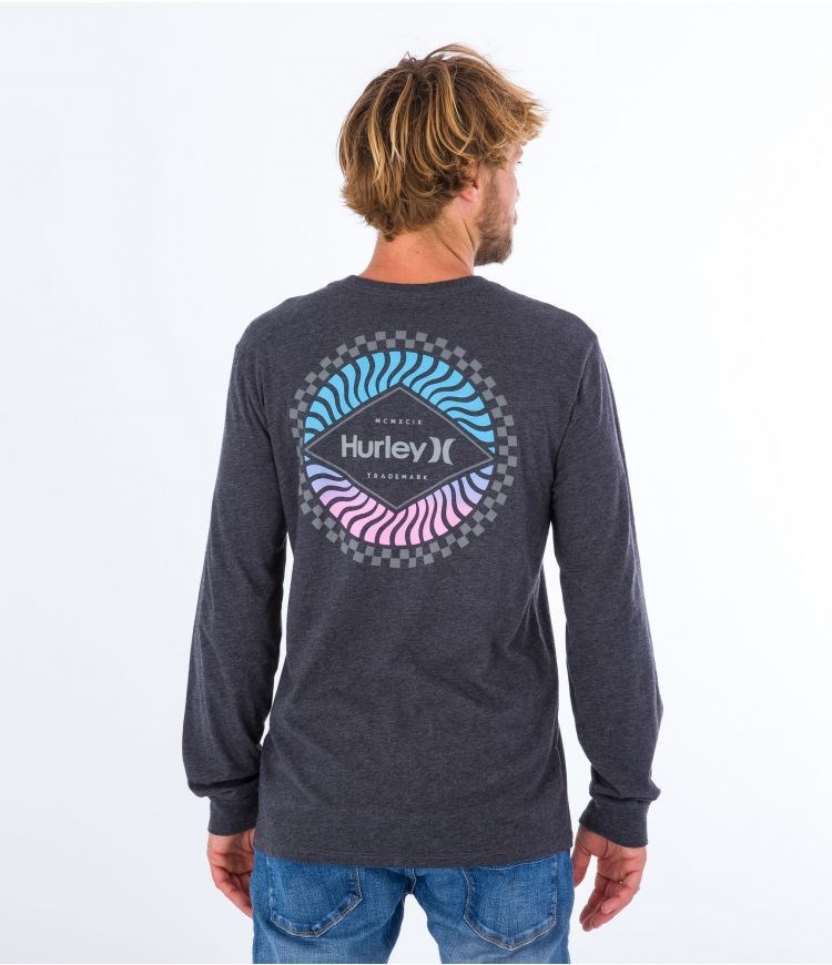 Hurley T-shirt Long Sleeve Everyday Circular Svarta | 47365XRKS