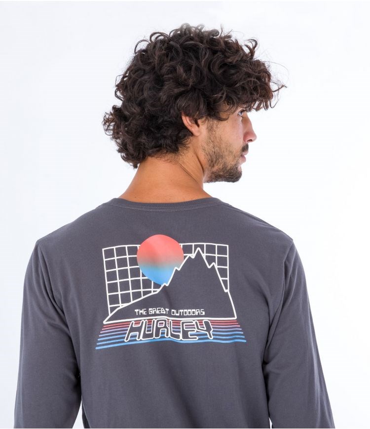 Hurley T-shirt Long Sleeve Everyday Explore The Great Outdoors Grå | 43507VEIJ