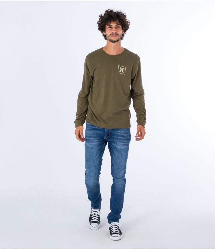 Hurley T-shirt Long Sleeve Everyday O&o Icon Olivgröna | 26170SRNP