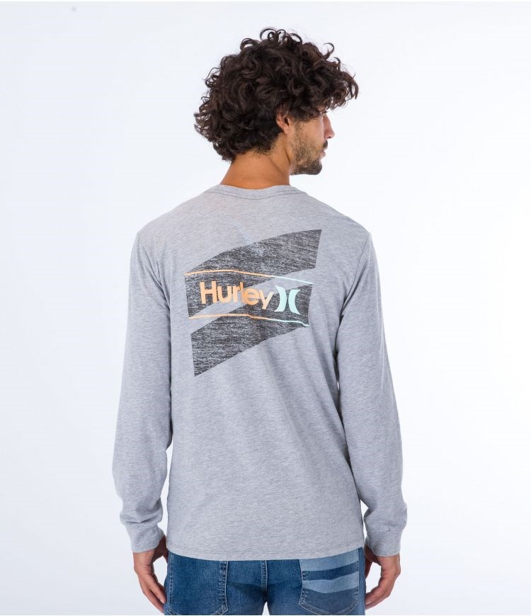 Hurley T-shirt Long Sleeve Everyday O&o Slashed Grå | 31702RNUH