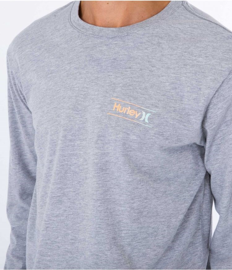 Hurley T-shirt Long Sleeve Everyday O&o Slashed Grå | 31702RNUH