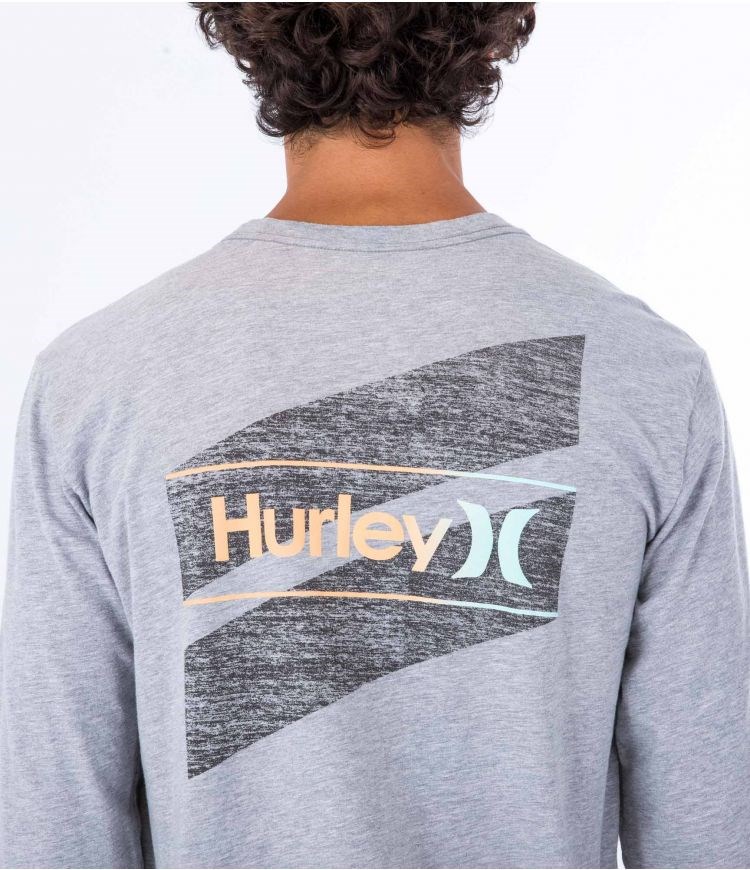 Hurley T-shirt Long Sleeve Everyday O&o Slashed Grå | 31702RNUH