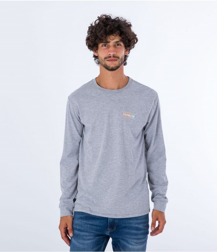 Hurley T-shirt Long Sleeve Everyday O&o Slashed Grå | 31702RNUH