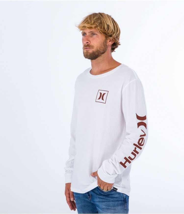 Hurley T-shirt Long Sleeve Everyday O&o Icon Vita | 74156RYCX