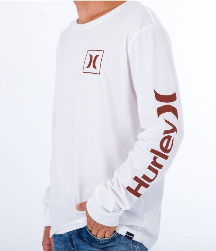 Hurley T-shirt Long Sleeve Everyday O&o Icon Vita | 74156RYCX