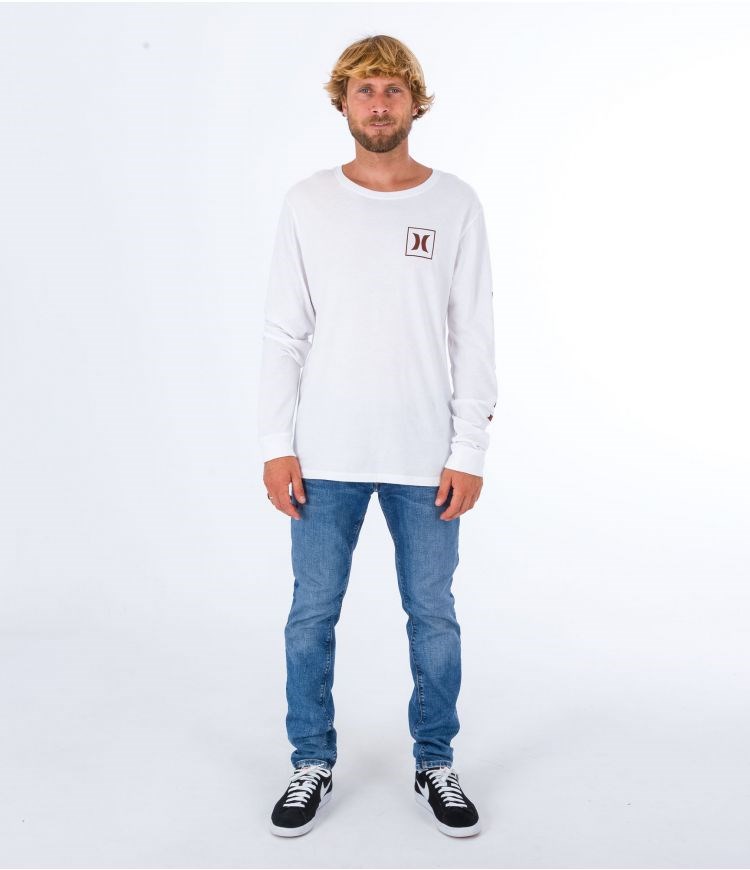 Hurley T-shirt Long Sleeve Everyday O&o Icon Vita | 74156RYCX