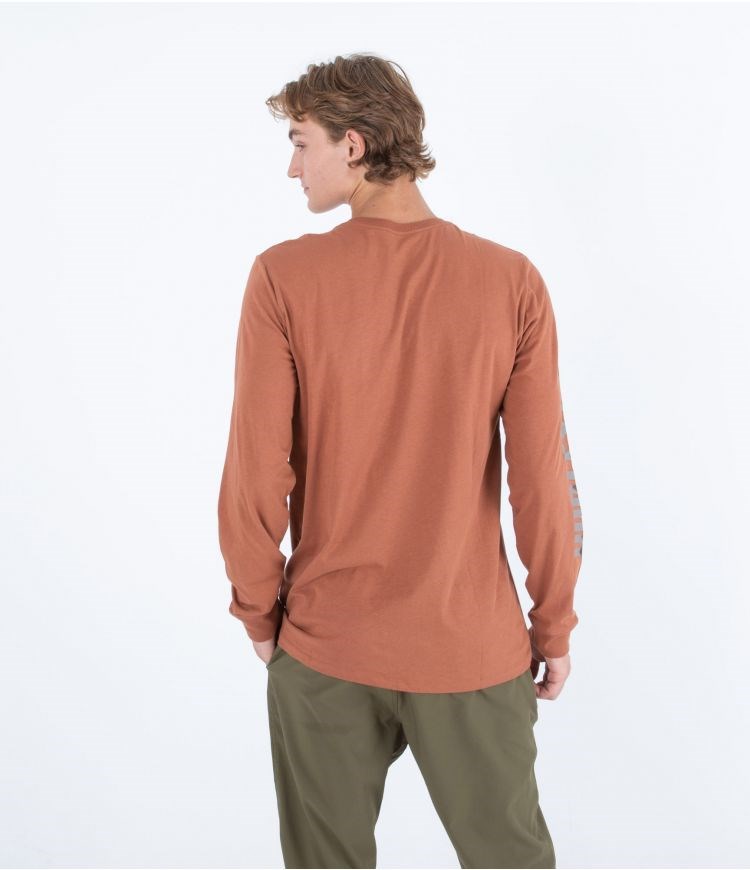 Hurley T-shirt Long Sleeve Everyday Range Zion Rust | 23107XFZQ