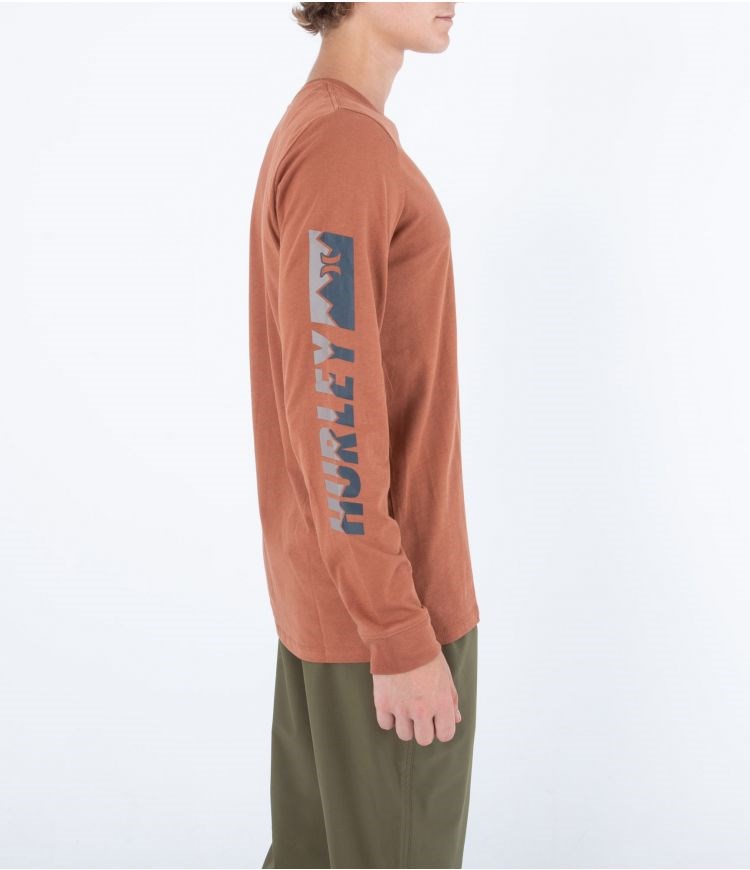 Hurley T-shirt Long Sleeve Everyday Range Zion Rust | 23107XFZQ