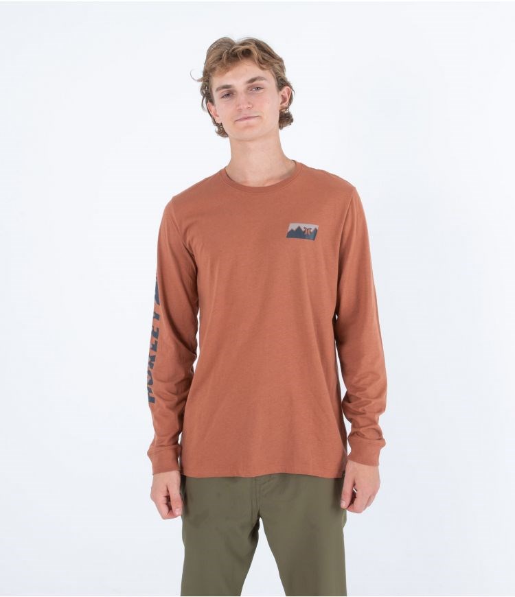 Hurley T-shirt Long Sleeve Everyday Range Zion Rust | 23107XFZQ