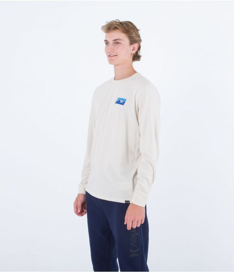 Hurley T-shirt Long Sleeve Everyday Range Bone | 68930EJGV