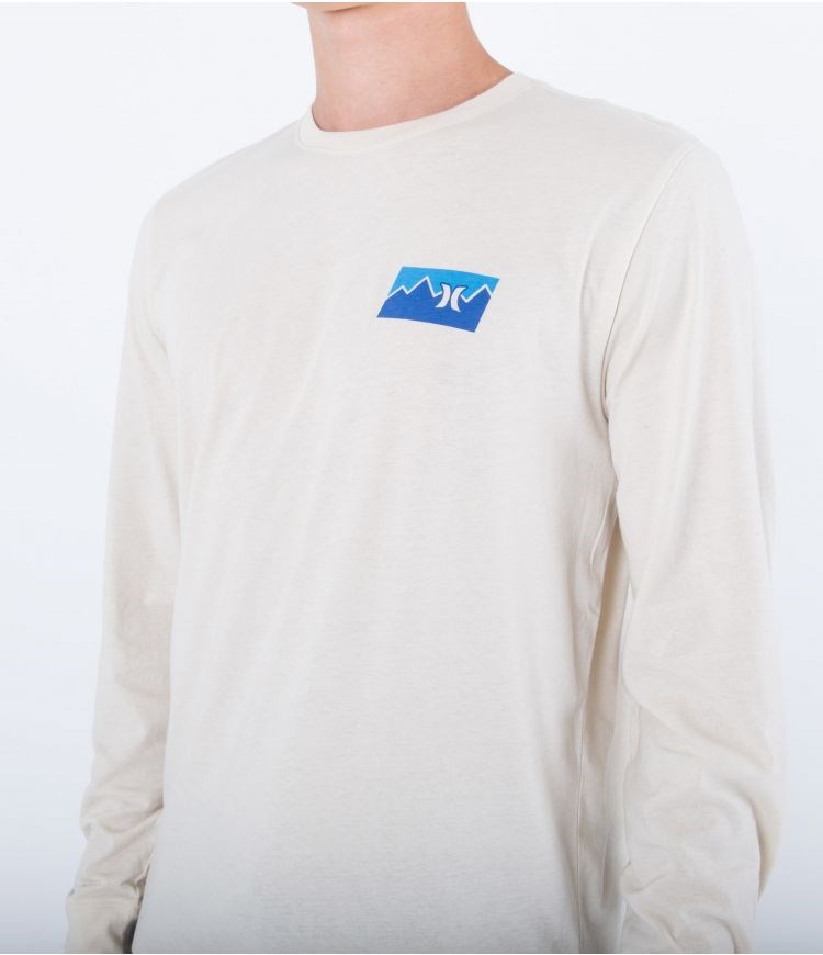 Hurley T-shirt Long Sleeve Everyday Range Bone | 68930EJGV