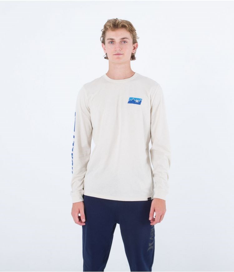 Hurley T-shirt Long Sleeve Everyday Range Bone | 68930EJGV