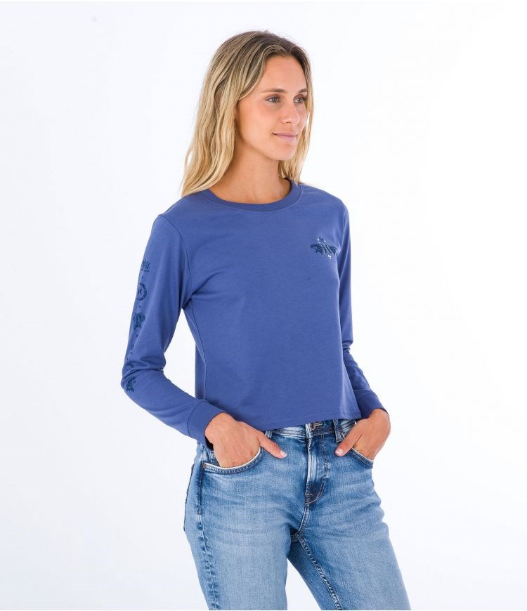 Hurley T-shirt Long Sleeve Oceancare Mona Indigo | 54129UGDY