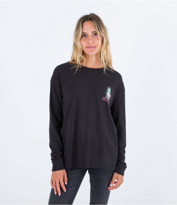 Hurley T-shirt Long Sleeve Oversize Bad Apples Svarta | 49173JATM