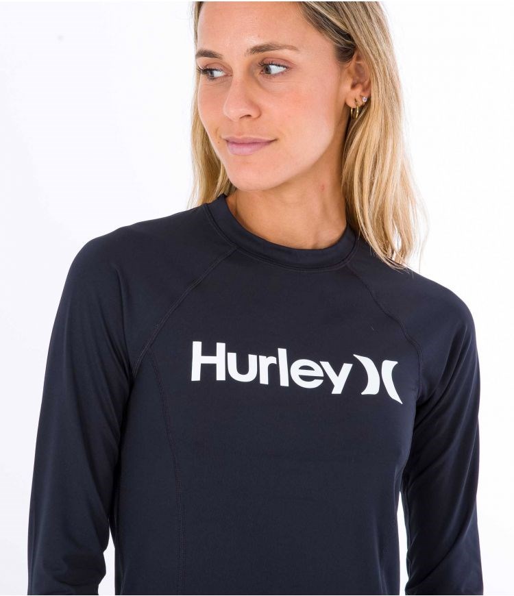 Hurley T-shirt Lycra Long Sleeve O&o Solid Mock Neck Svarta | 83527PIQU